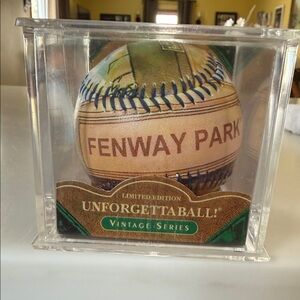 Limited edition Fenway Park baseball in protective case